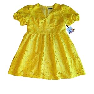 Yellow Prabal Gurung Lace Dress Sz  16W